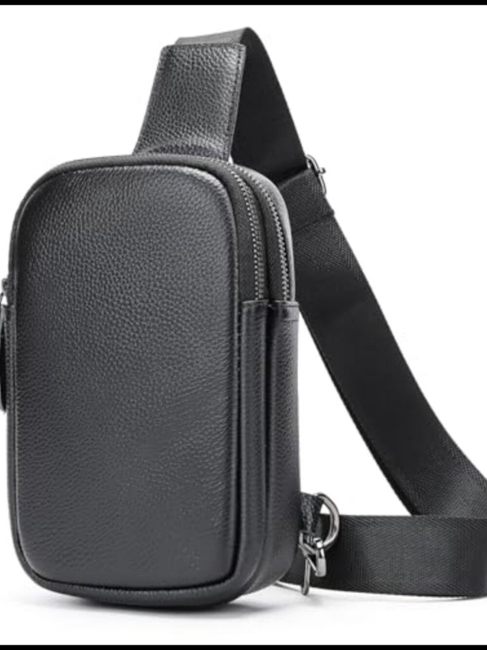 Genuine Leather Sling Bag Small Crossbody Purse Chest Daypack for Men